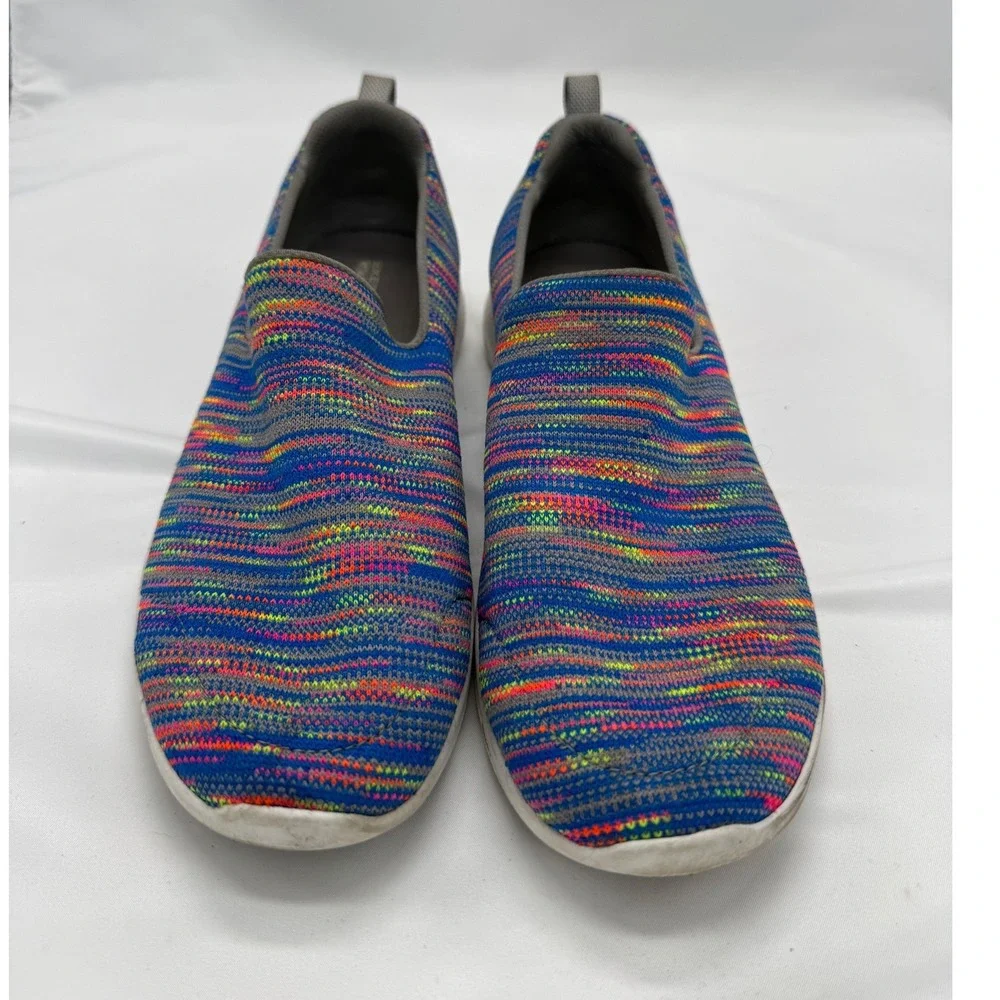 Skechers GOwalk Max Womens 9 Rainbow Space Dye Slip On Sneakers 15615